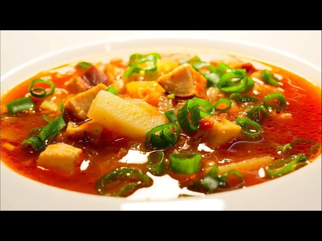 Рассольник с копченым мясом