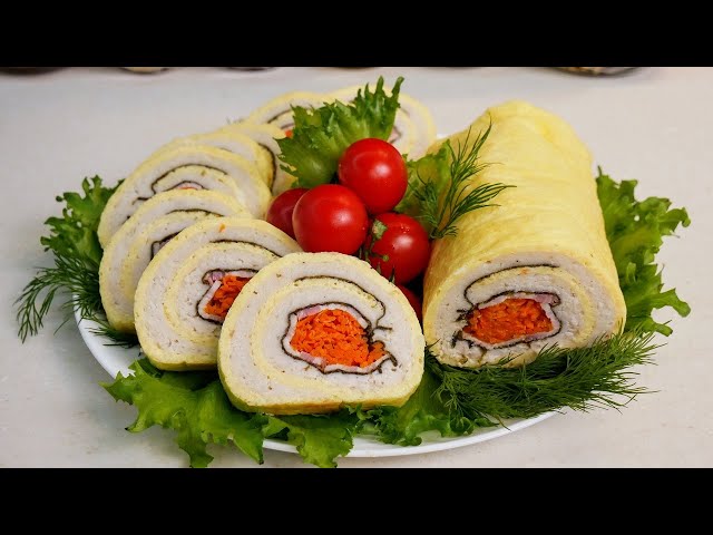 Куриный рулет с беконом и морковью по-корейски