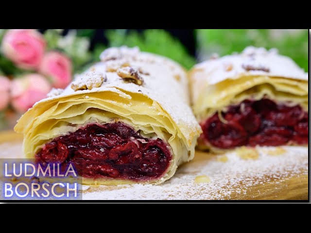 Вишнёвый штрудель из теста филло