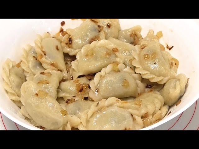 Вареники с картошкой и грибами на тесте с горячей водой