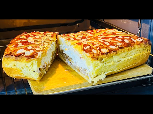 Воздушная слоёная выпечка с творожно-яблочной начинкой