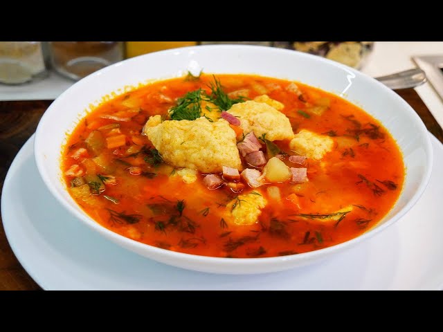 Ароматная солянка с галушками