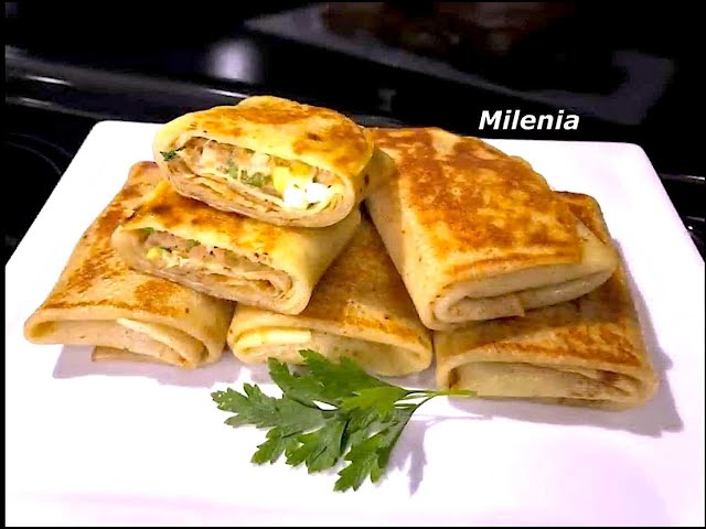 Блинчики с тунцом и зеленью
