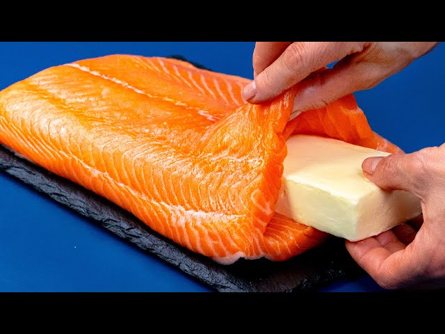 Лосось со сливочно-грибным соусом и рисом
