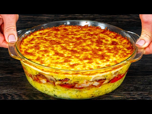Картофельная запеканка с грибами, беконом и кабаносами