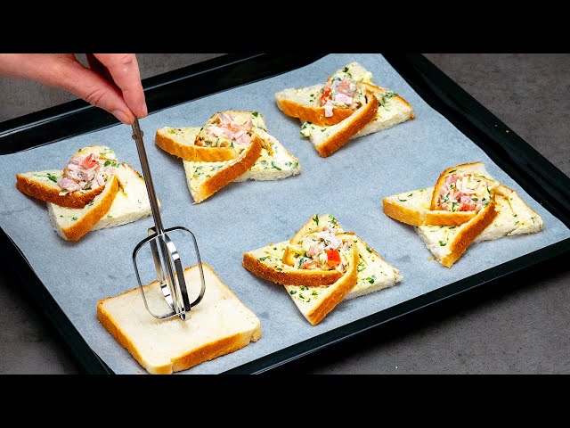 Горячие тосты с ветчиной, сыром и чесночным маслом