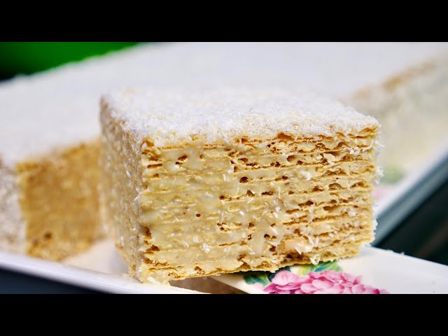 Воздушный торт Рафаэлло с вафельными коржами
