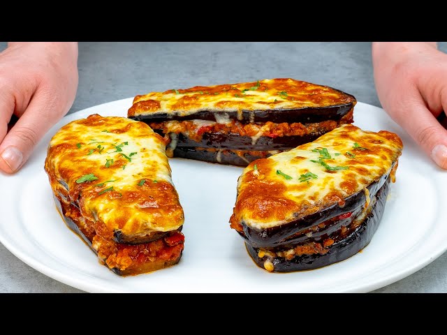 Запечённые баклажаны с мясным фаршем, рисом и сыром