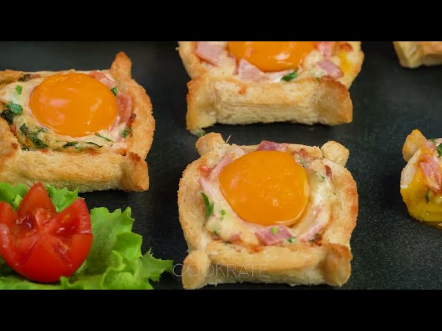 Горячие хлебные мини-запеканки с ветчиной и сыром Горячие хлебные мини-запеканки с ветчиной и сыром