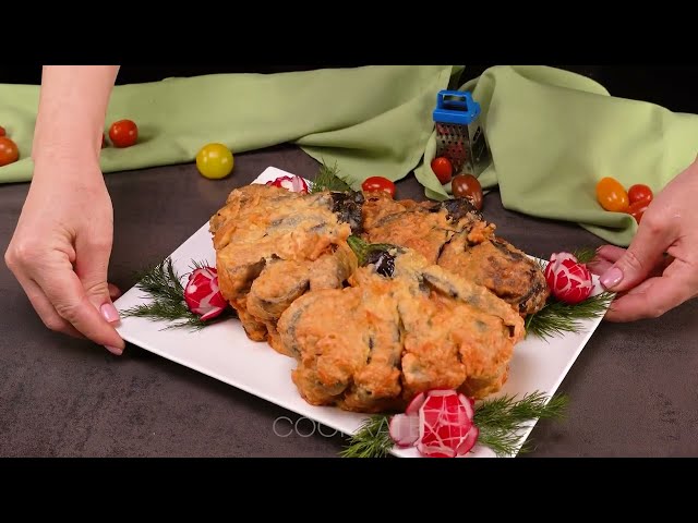 Жареные баклажаны с мясным фаршем и пикантным соусом
