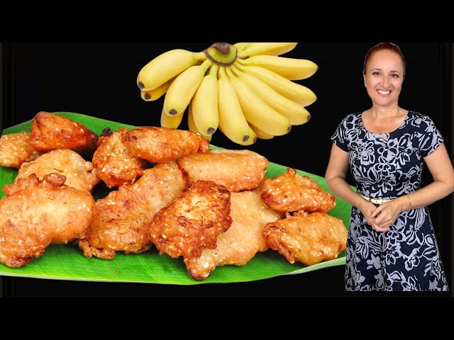 Жареные бананы в хрустящем кляре с кокосом и кунжутом