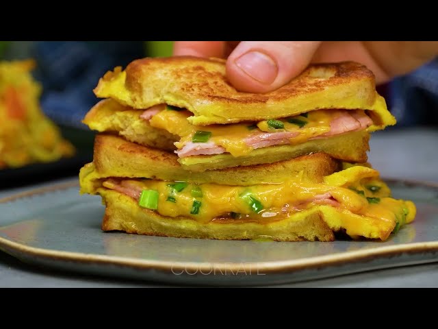 Овощной сэндвич с омлетом и чеддером