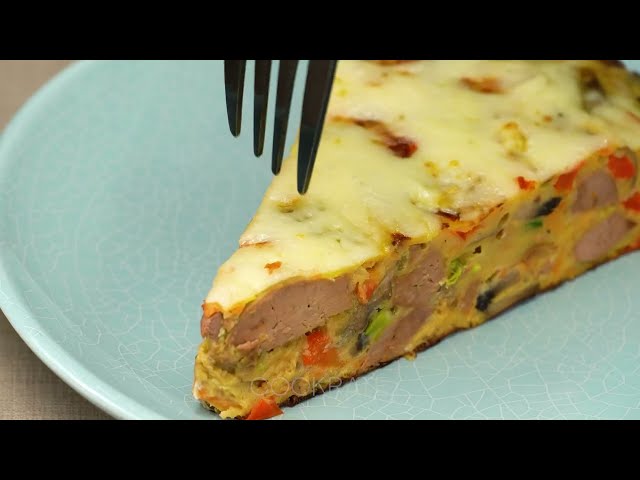Пирог с куриной печенью и овощами