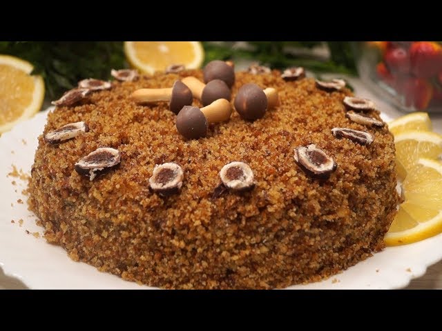Апельсиново-вишнёвый торт с манным кремом