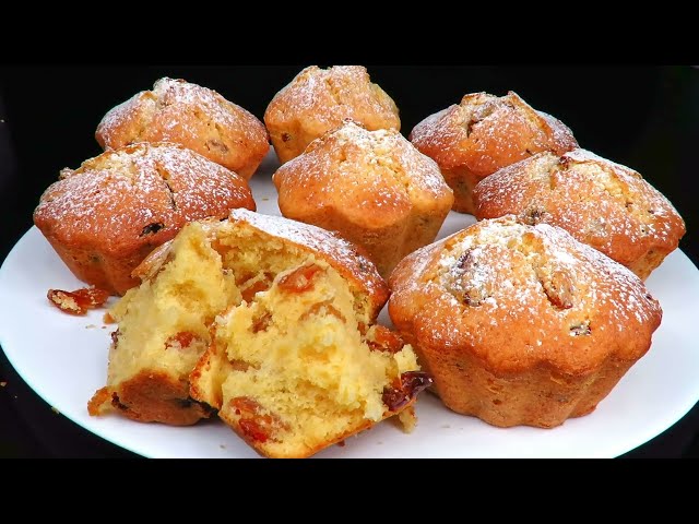 Нежные лимонные кексы с изюмом