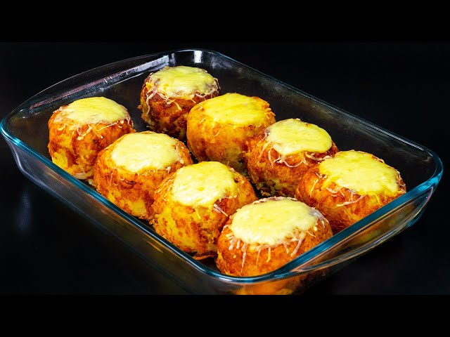 Фаршированная картошка с грибами и ветчиной
