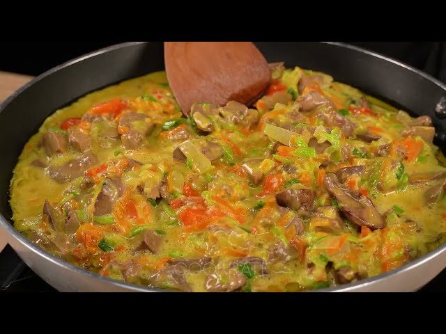 Овощная запеканка с куриной печенью
