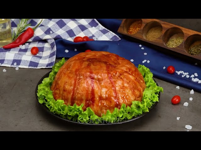 Запеканка с картофелем, курицей и беконом