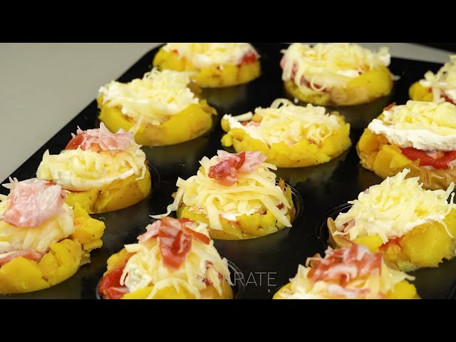 Фаршированная картошка с моцареллой и беконом