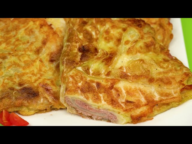 Блинчики с капустой и мясным фаршем под пикантным соусом