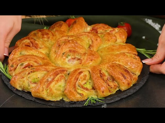 Слоёный пирог с кабачками и беконом