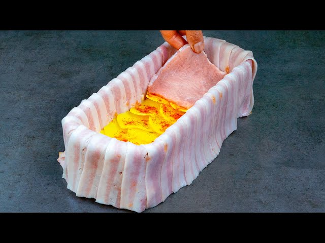 Запечённая свиная корейка с картофелем и беконом