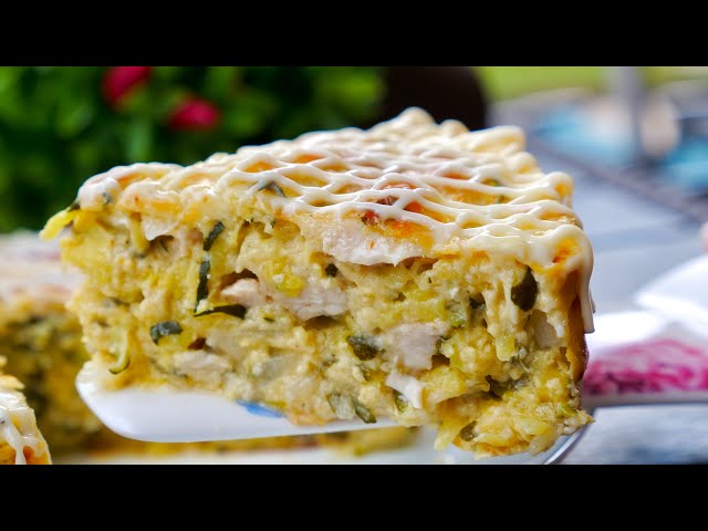 Запеканка с цукини и куриным филе