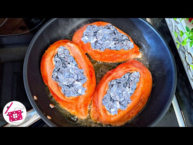 Фаршированные куриные грудки с сыром и яйцом на сковороде