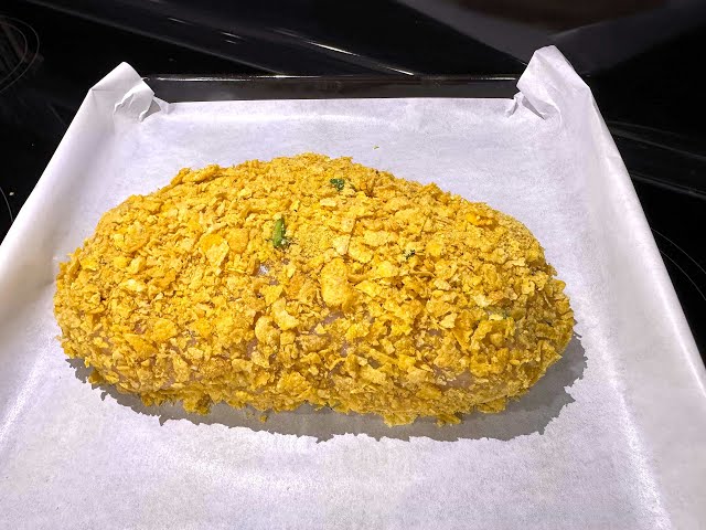 Куриная грудка со шпинатом и сыром в хрустящей панировке
