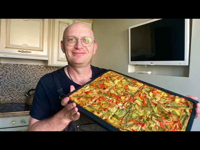 Запеканка из кабачков с овощами и зелёной фасолью