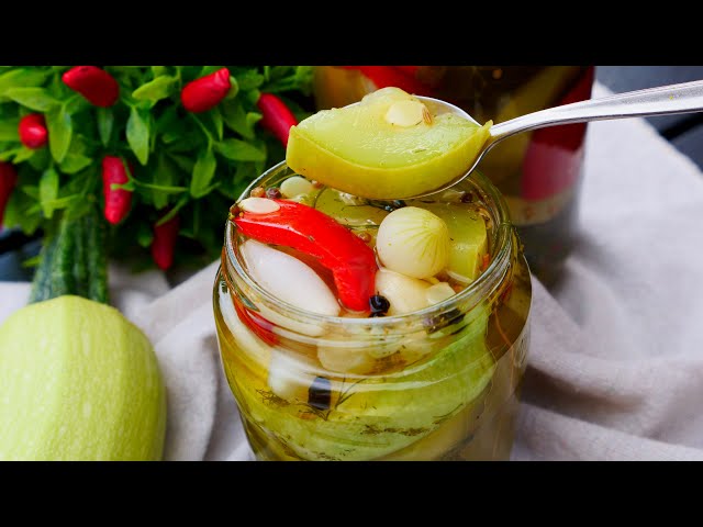 Маринованные кабачки с пряной зеленью