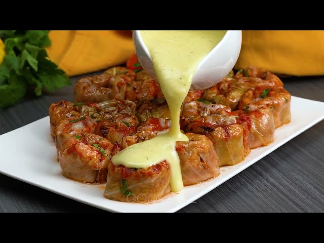 Классические голубцы с мясом и рисом под соусами