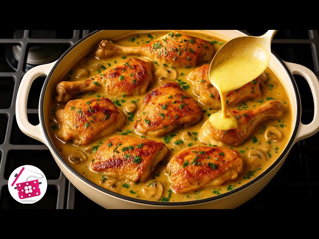 Курица в сливочном соусе с грибами