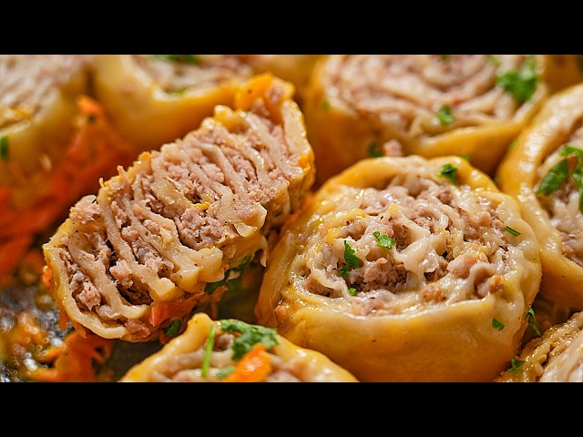 Ленивые пельмени с овощным соусом
