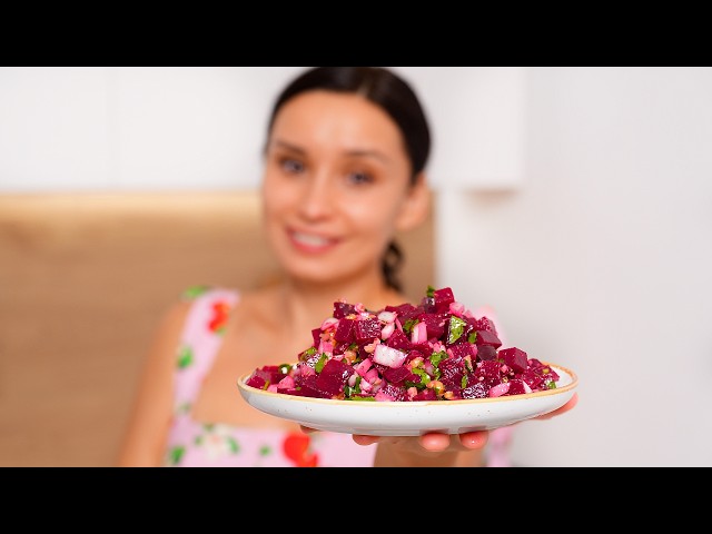 Салат из свёклы с орехами и кинзой