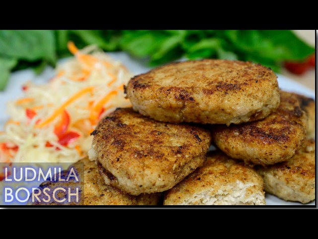 Котлеты с хлебом и солёными огурцами Котлеты с хлебом и солёными огурцами