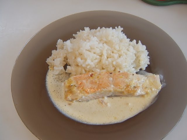 Сёмга в сливках с рисом