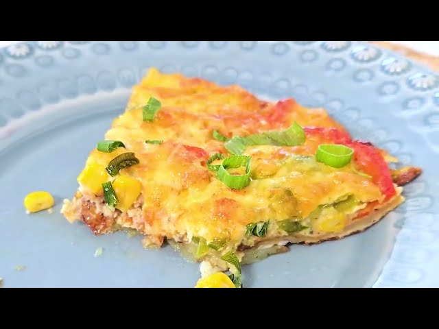 Запеканка с овощами и сыром на сковороде