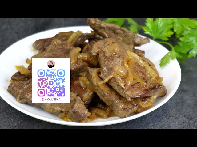 Обжаренная печень с луком