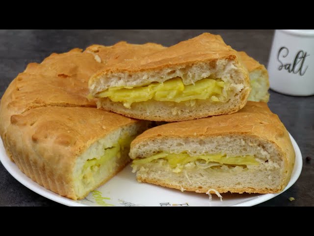 Постный дрожжевой пирог с картофелем и луком Постный дрожжевой пирог с картофелем и луком