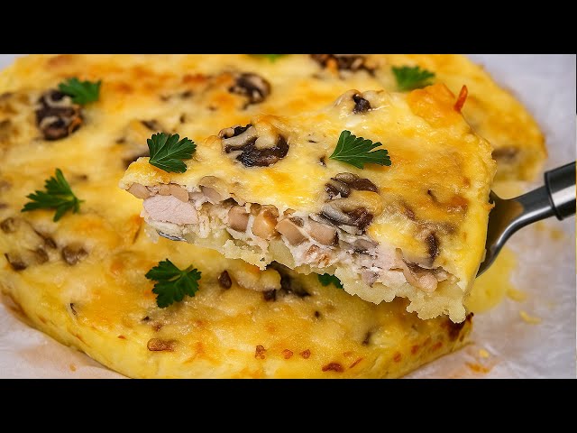Картофельный пирог с курицей и грибами Картофельный пирог с курицей и грибами